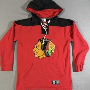 Fanatics Chicago Blackhawks Lace Up Breakaway Hoodie Mens Size Large‎